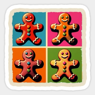 Gingerbread Groove: A Pop Art Celebration - Classic Christmas Sticker